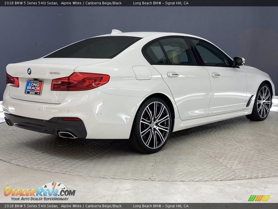 2018 BMW 5 Series 540i Sedan Alpine White / Canberra Beige/Black Photo #5