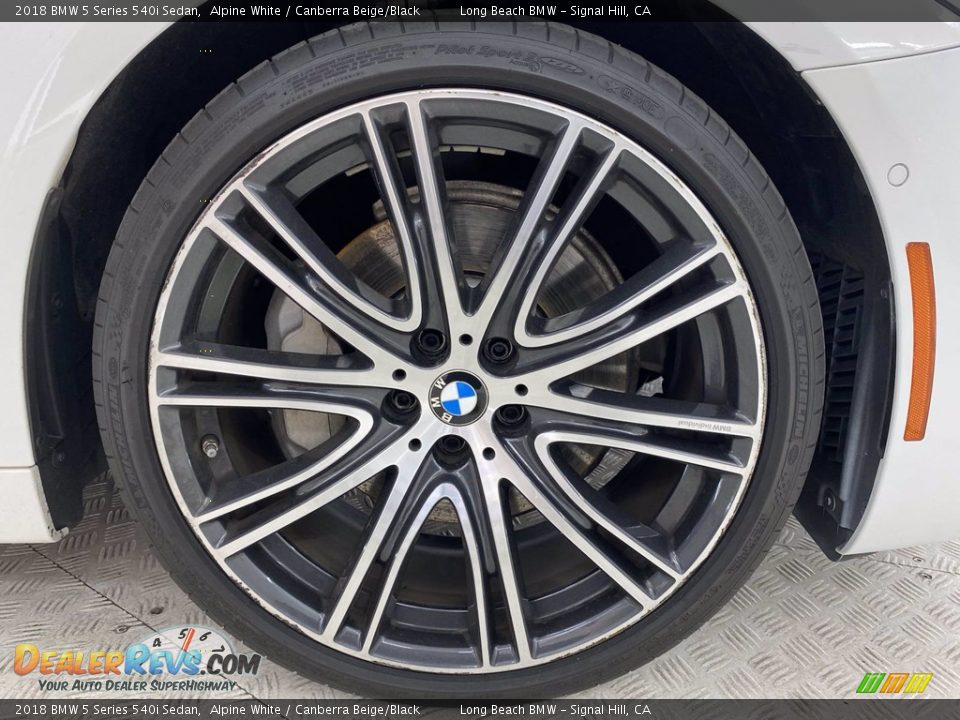 2018 BMW 5 Series 540i Sedan Alpine White / Canberra Beige/Black Photo #6