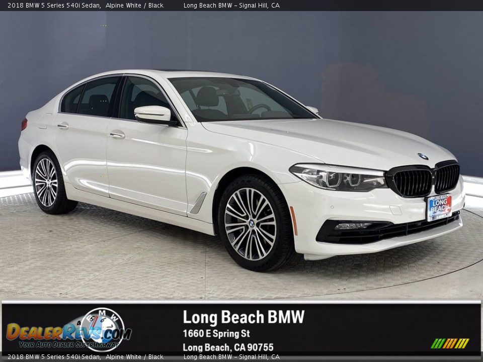 2018 BMW 5 Series 540i Sedan Alpine White / Black Photo #1