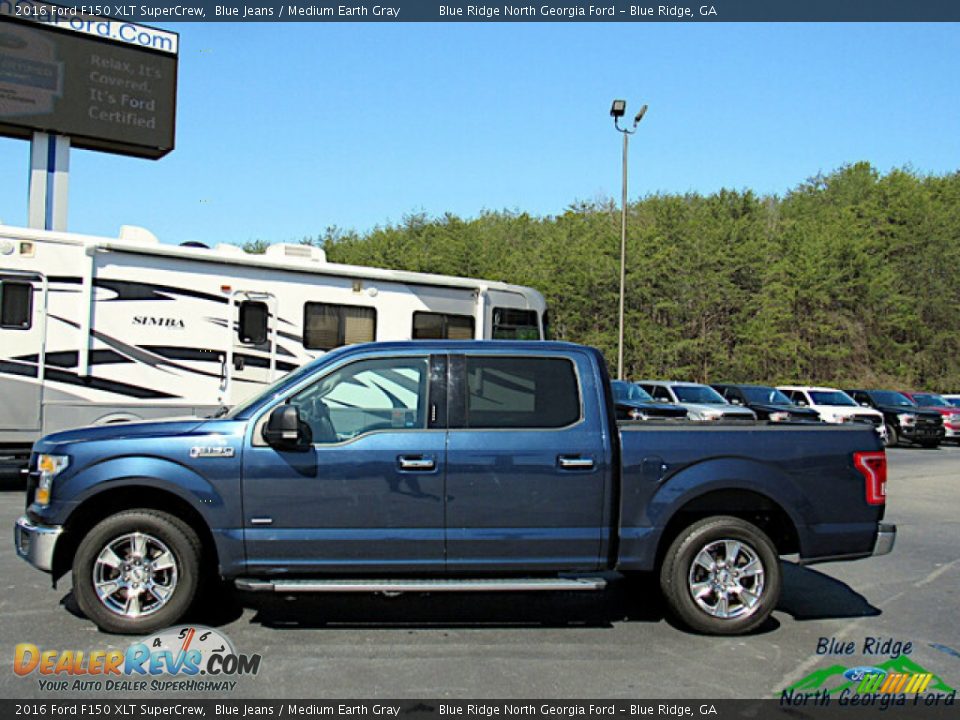 2016 Ford F150 XLT SuperCrew Blue Jeans / Medium Earth Gray Photo #2