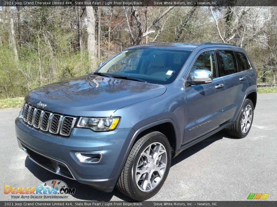 2021 Jeep Grand Cherokee Limited 4x4 Slate Blue Pearl / Light Frost Beige/Black Photo #2