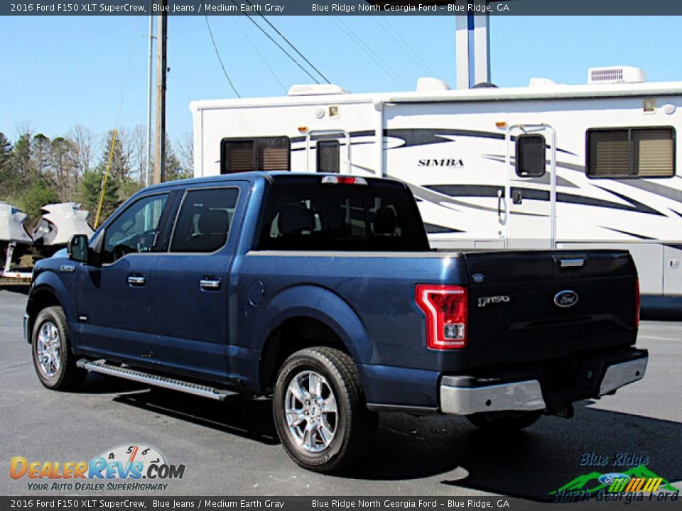 2016 Ford F150 XLT SuperCrew Blue Jeans / Medium Earth Gray Photo #3