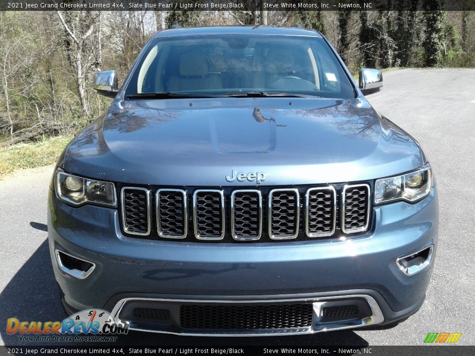 2021 Jeep Grand Cherokee Limited 4x4 Slate Blue Pearl / Light Frost Beige/Black Photo #3