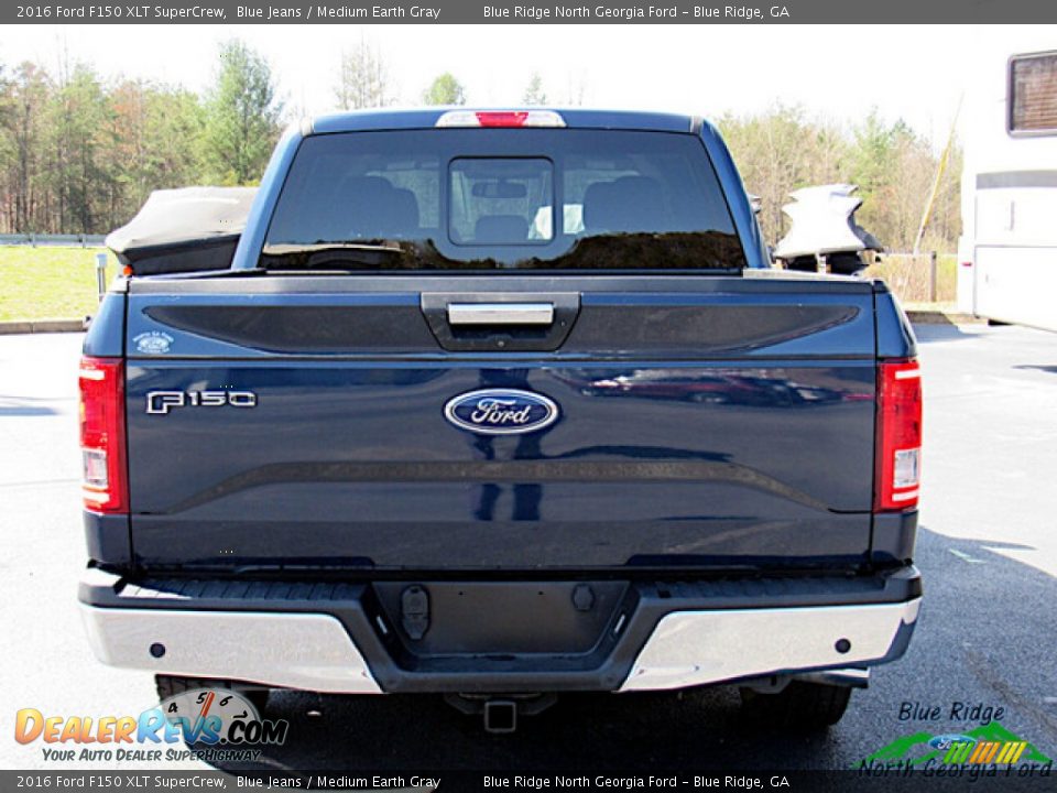 2016 Ford F150 XLT SuperCrew Blue Jeans / Medium Earth Gray Photo #4