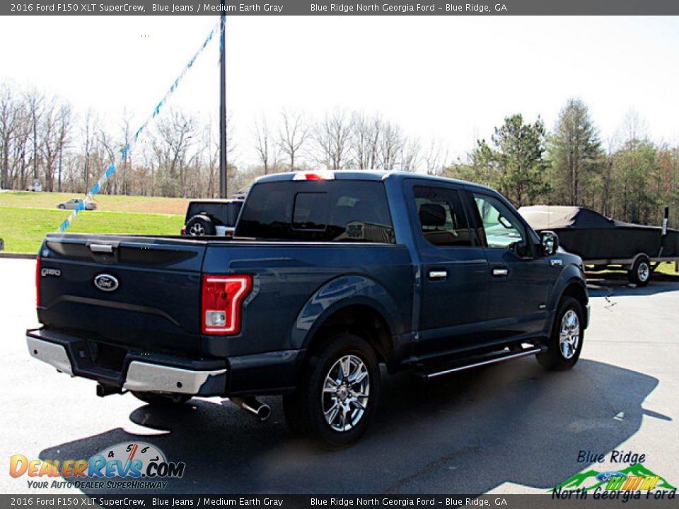 2016 Ford F150 XLT SuperCrew Blue Jeans / Medium Earth Gray Photo #5