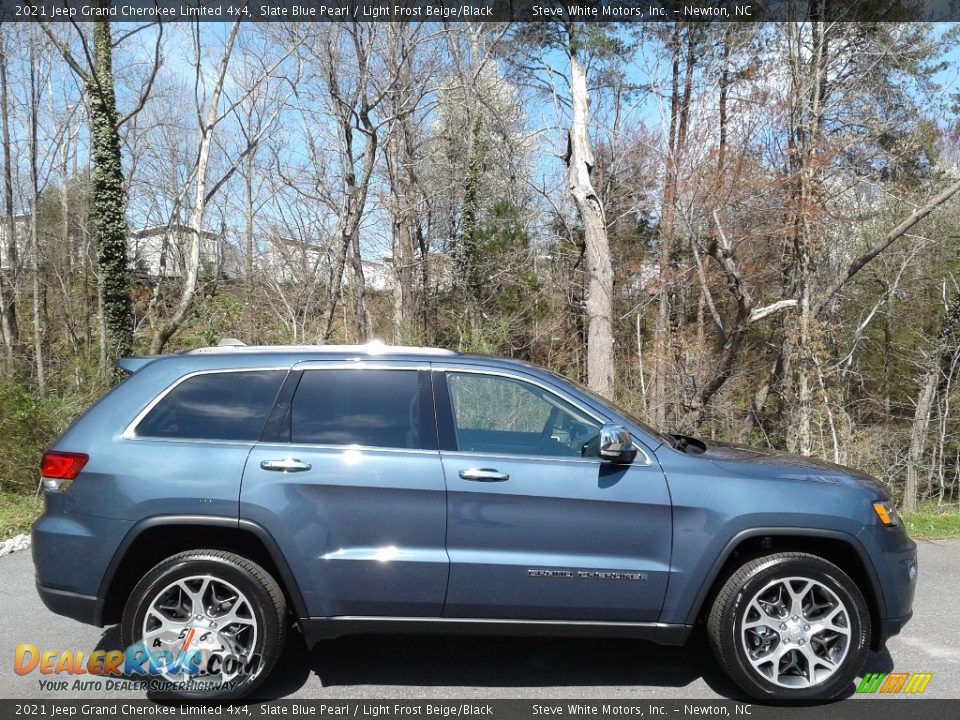 2021 Jeep Grand Cherokee Limited 4x4 Slate Blue Pearl / Light Frost Beige/Black Photo #5