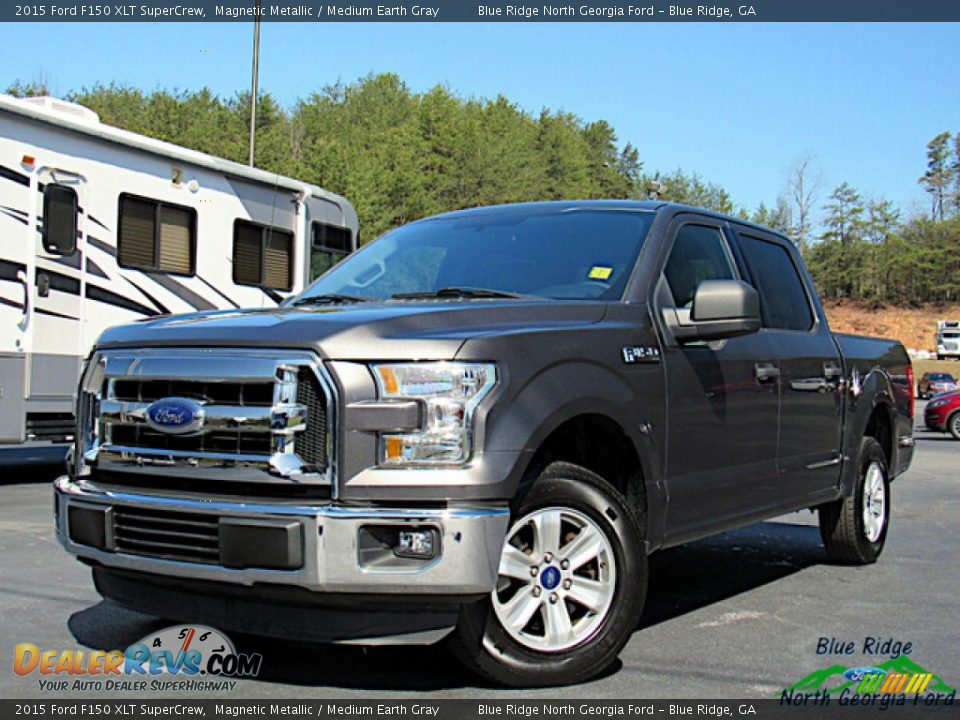 2015 Ford F150 XLT SuperCrew Magnetic Metallic / Medium Earth Gray Photo #1