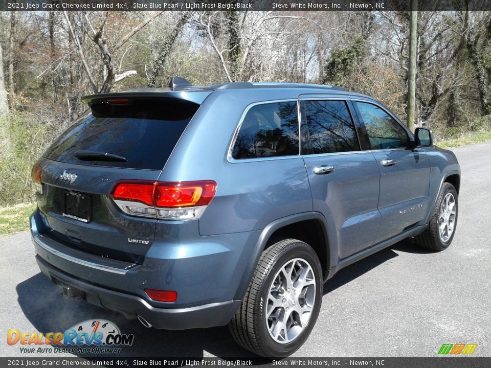 2021 Jeep Grand Cherokee Limited 4x4 Slate Blue Pearl / Light Frost Beige/Black Photo #6