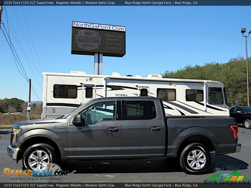 2015 Ford F150 XLT SuperCrew Magnetic Metallic / Medium Earth Gray Photo #2