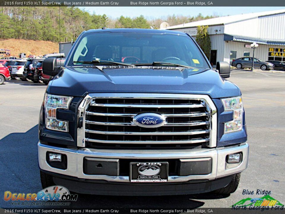 2016 Ford F150 XLT SuperCrew Blue Jeans / Medium Earth Gray Photo #8