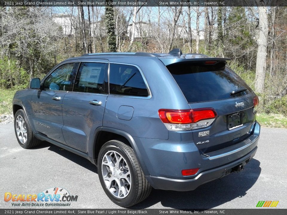 2021 Jeep Grand Cherokee Limited 4x4 Slate Blue Pearl / Light Frost Beige/Black Photo #8