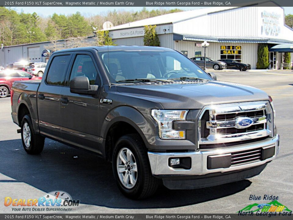 2015 Ford F150 XLT SuperCrew Magnetic Metallic / Medium Earth Gray Photo #7