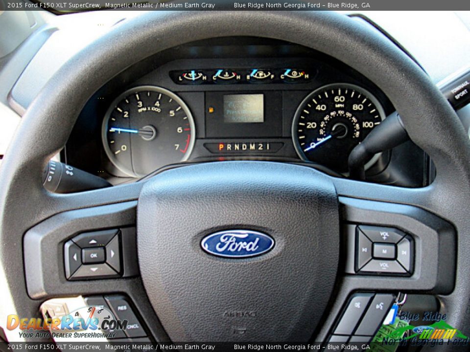 2015 Ford F150 XLT SuperCrew Magnetic Metallic / Medium Earth Gray Photo #17