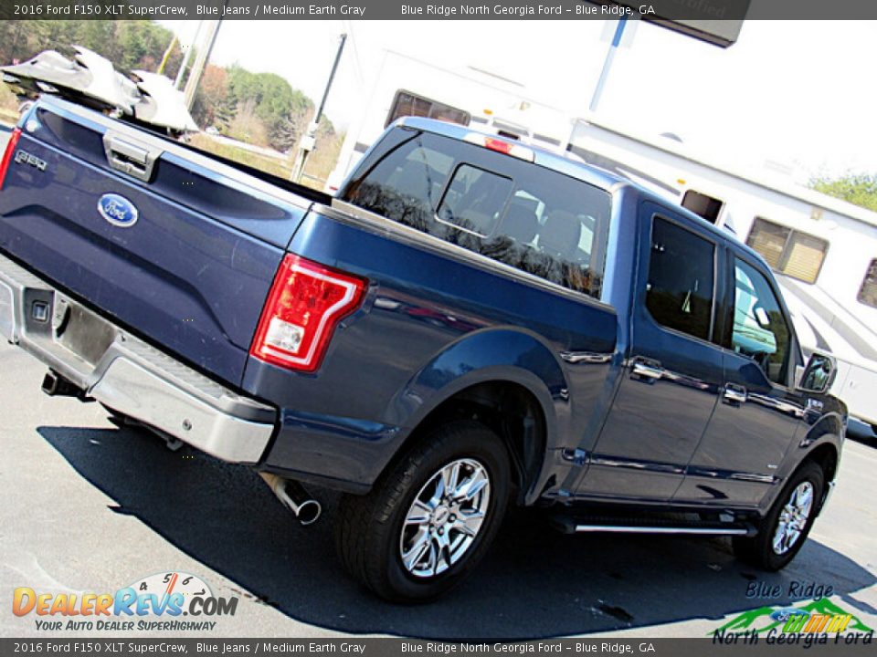 2016 Ford F150 XLT SuperCrew Blue Jeans / Medium Earth Gray Photo #27