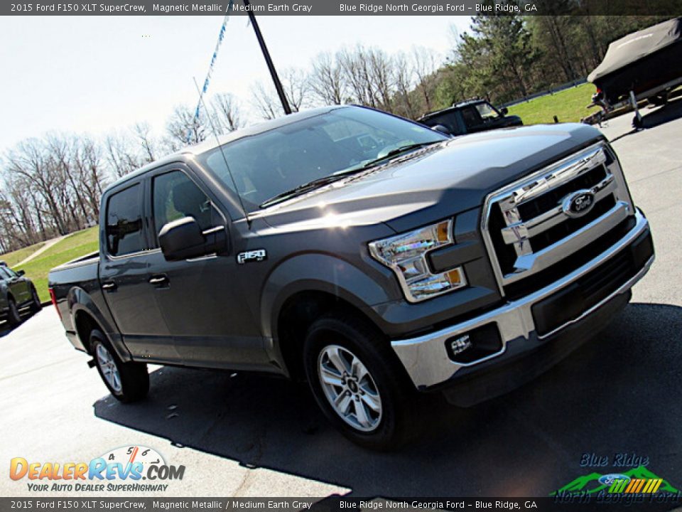 2015 Ford F150 XLT SuperCrew Magnetic Metallic / Medium Earth Gray Photo #26