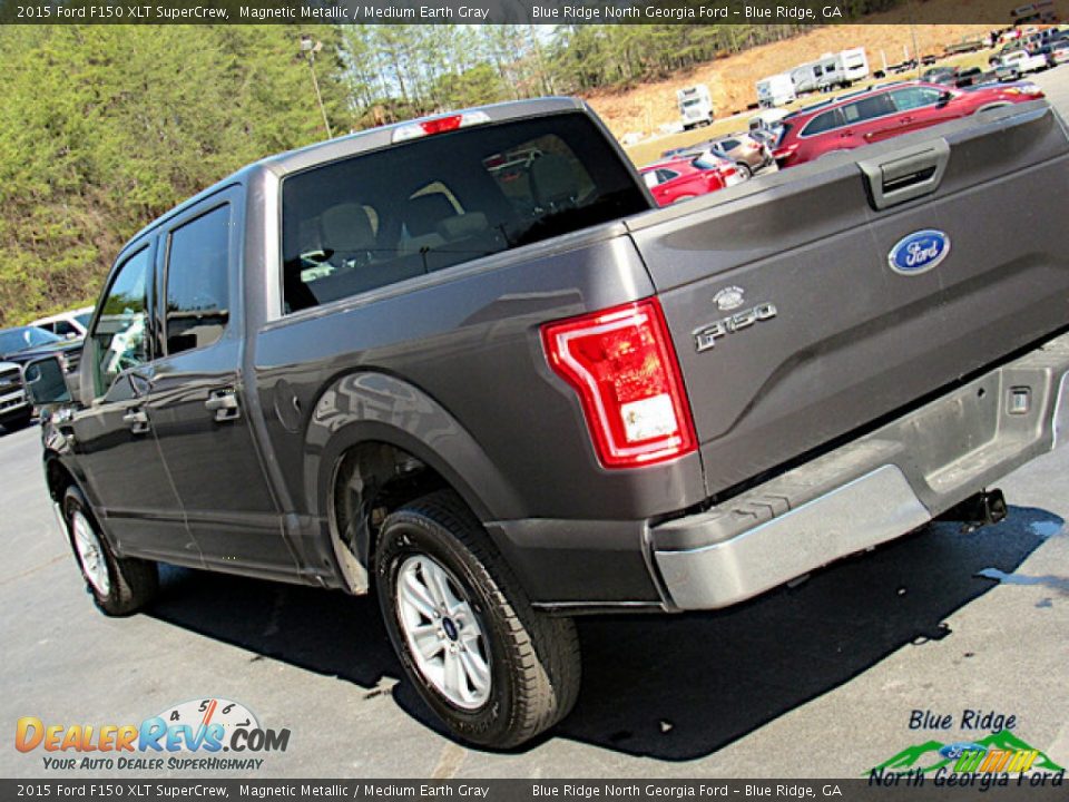 2015 Ford F150 XLT SuperCrew Magnetic Metallic / Medium Earth Gray Photo #28