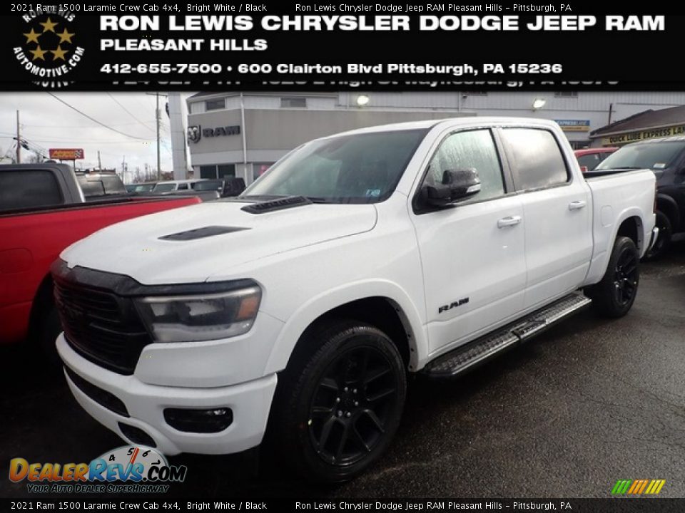 2021 Ram 1500 Laramie Crew Cab 4x4 Bright White / Black Photo #1