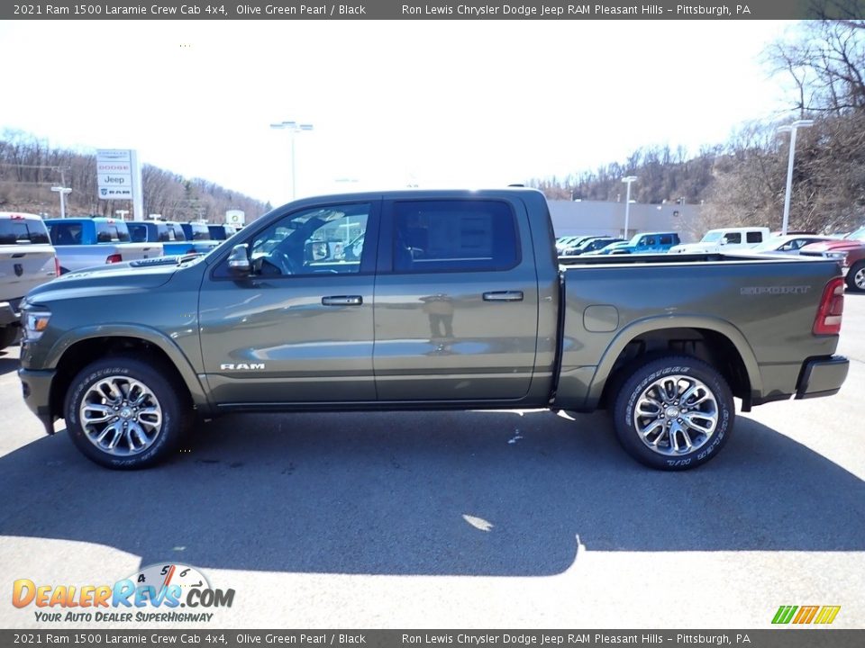 2021 Ram 1500 Laramie Crew Cab 4x4 Olive Green Pearl / Black Photo #2