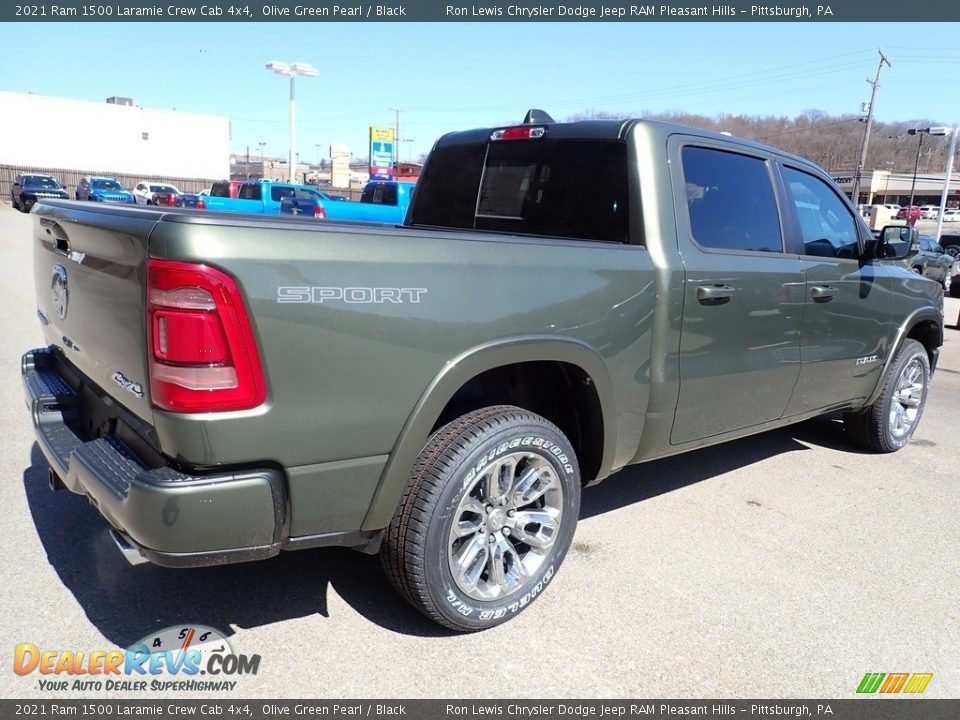 2021 Ram 1500 Laramie Crew Cab 4x4 Olive Green Pearl / Black Photo #5