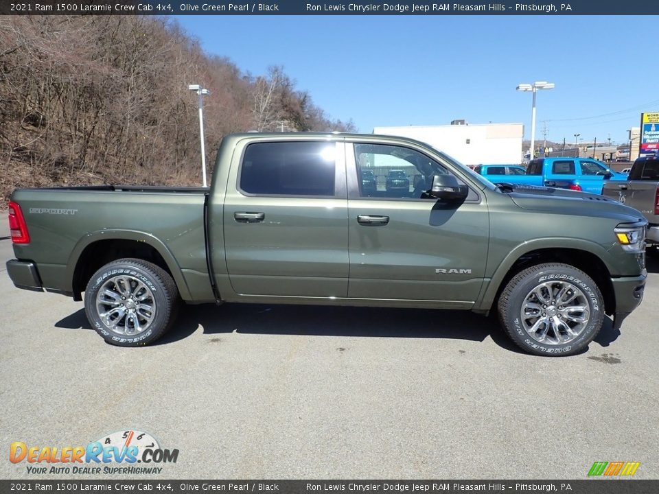 2021 Ram 1500 Laramie Crew Cab 4x4 Olive Green Pearl / Black Photo #6