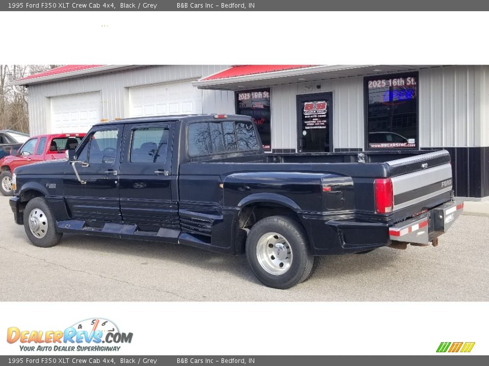 1995 Ford F350 XLT Crew Cab 4x4 Black / Grey Photo #3