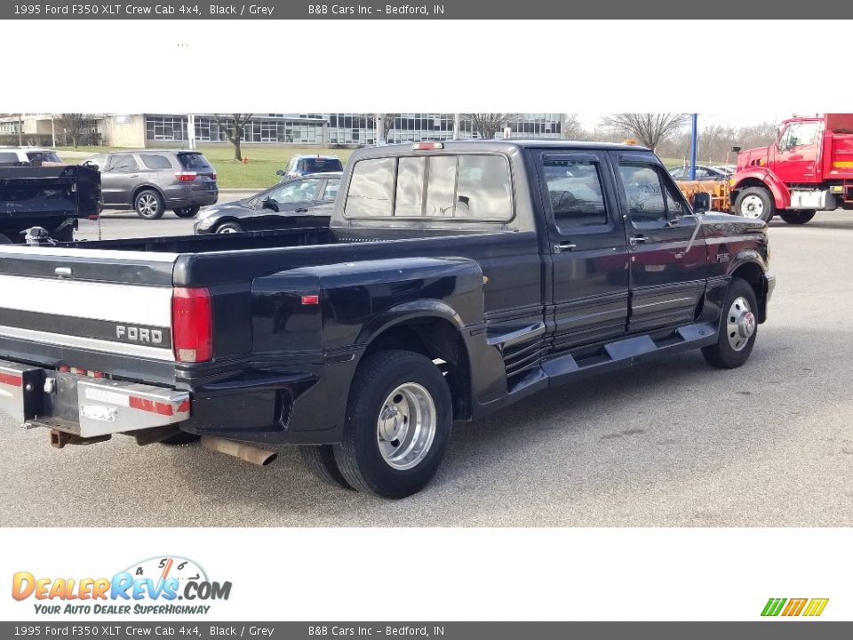 1995 Ford F350 XLT Crew Cab 4x4 Black / Grey Photo #5