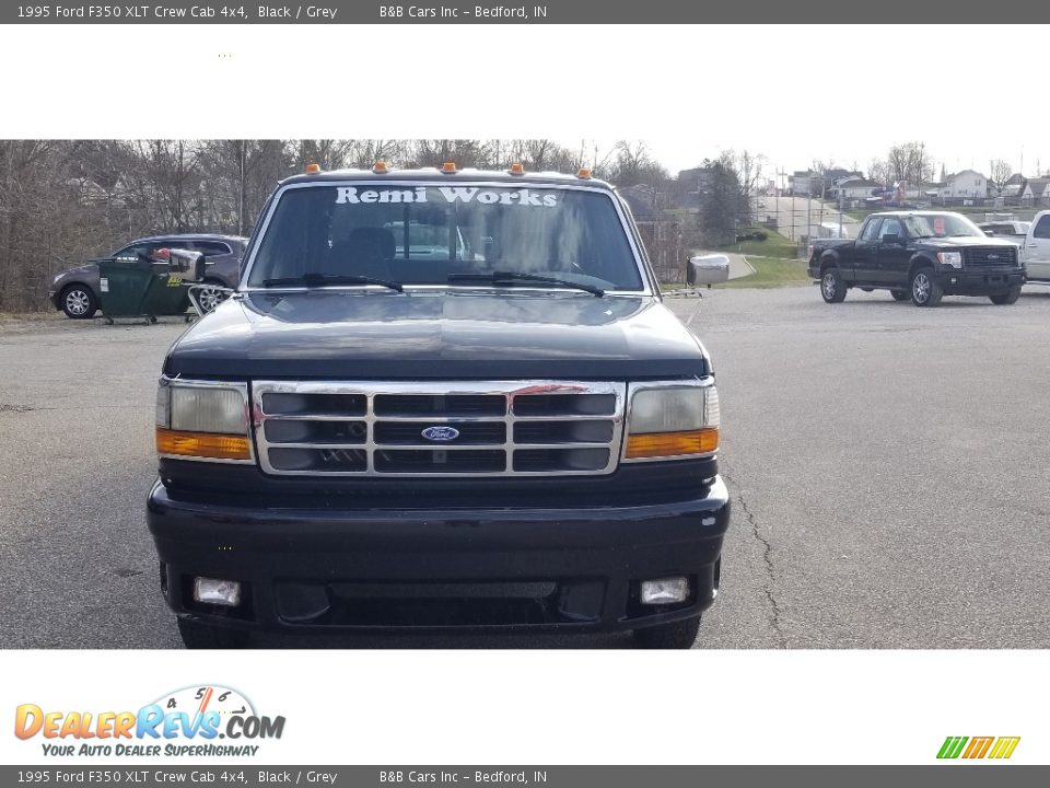 1995 Ford F350 XLT Crew Cab 4x4 Black / Grey Photo #7