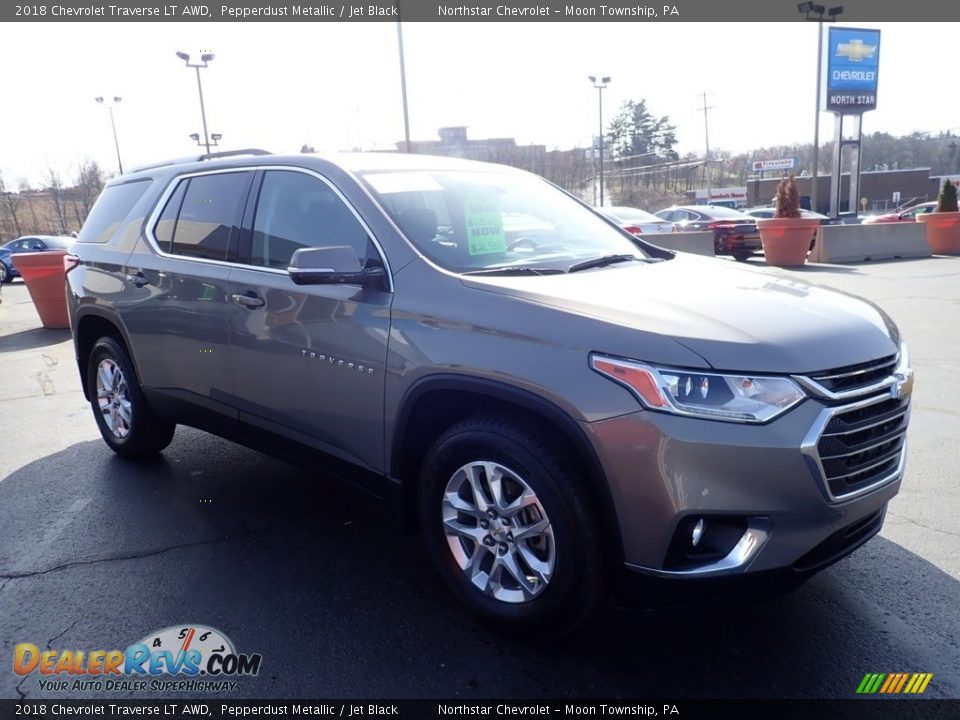 2018 Chevrolet Traverse LT AWD Pepperdust Metallic / Jet Black Photo #11