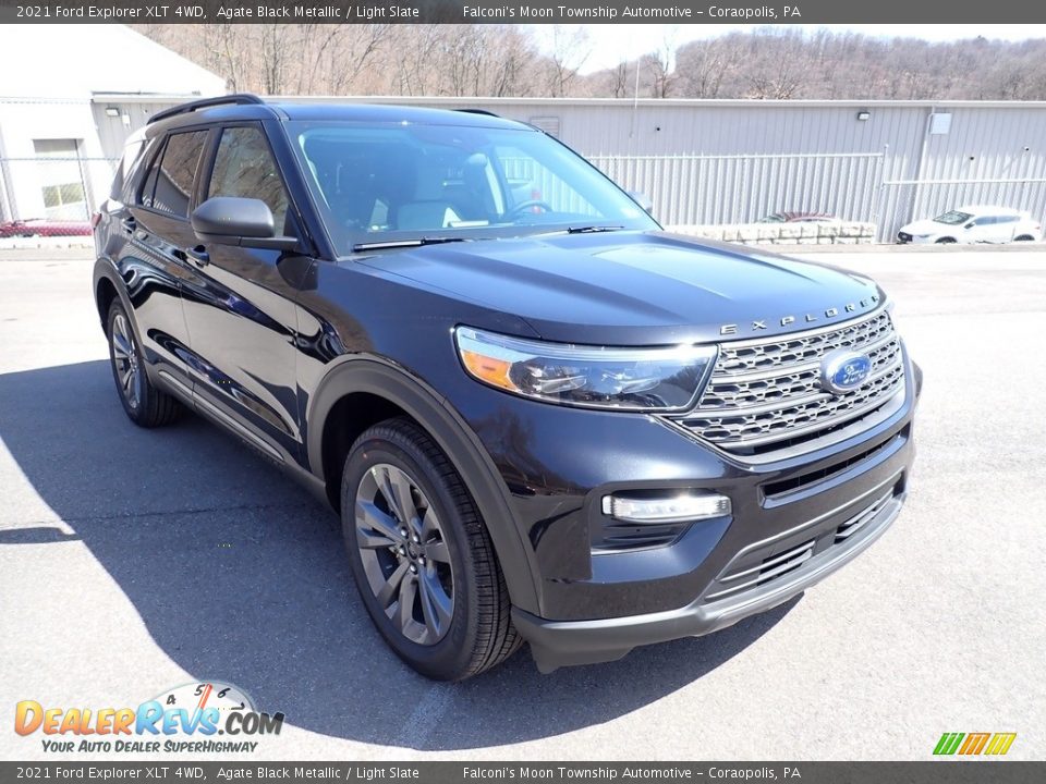 2021 Ford Explorer XLT 4WD Agate Black Metallic / Light Slate Photo #3