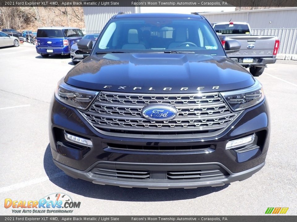 2021 Ford Explorer XLT 4WD Agate Black Metallic / Light Slate Photo #4