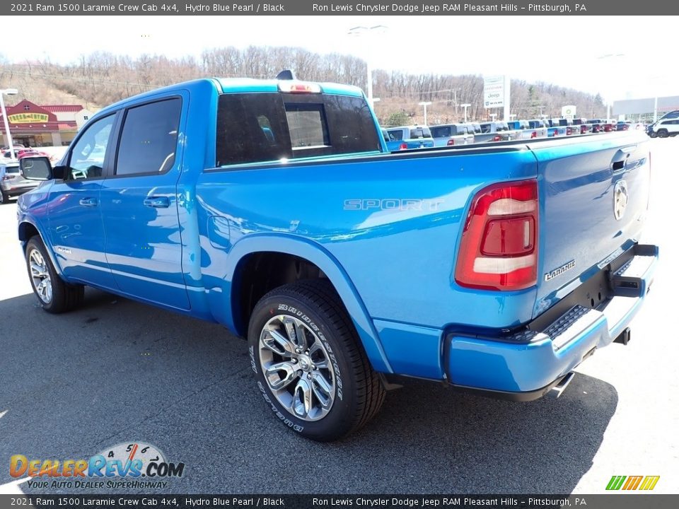 2021 Ram 1500 Laramie Crew Cab 4x4 Hydro Blue Pearl / Black Photo #3