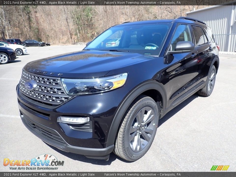 2021 Ford Explorer XLT 4WD Agate Black Metallic / Light Slate Photo #5