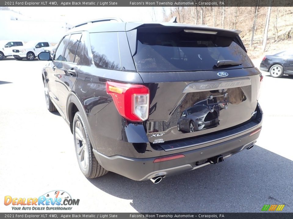 2021 Ford Explorer XLT 4WD Agate Black Metallic / Light Slate Photo #6