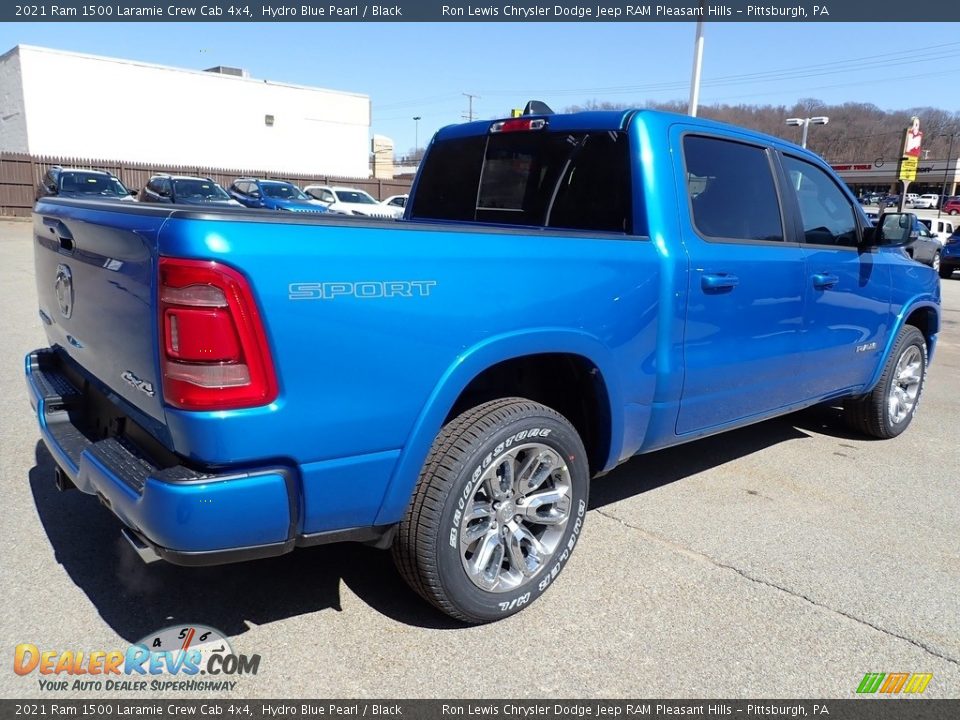 2021 Ram 1500 Laramie Crew Cab 4x4 Hydro Blue Pearl / Black Photo #5