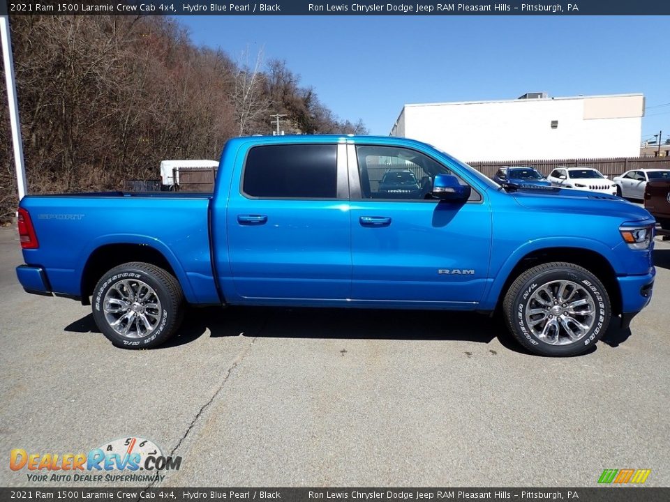 2021 Ram 1500 Laramie Crew Cab 4x4 Hydro Blue Pearl / Black Photo #6