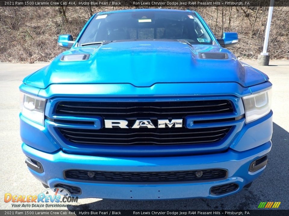 2021 Ram 1500 Laramie Crew Cab 4x4 Hydro Blue Pearl / Black Photo #8