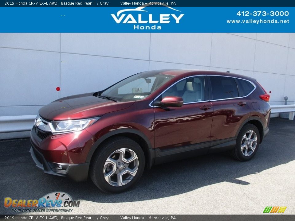 2019 Honda CR-V EX-L AWD Basque Red Pearl II / Gray Photo #1