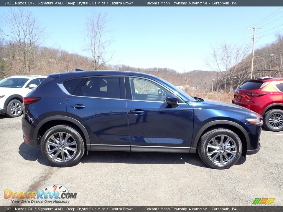 2021 Mazda CX-5 Signature AWD Deep Crystal Blue Mica / Caturra Brown Photo #1