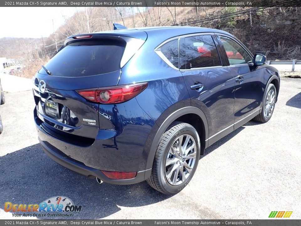 2021 Mazda CX-5 Signature AWD Deep Crystal Blue Mica / Caturra Brown Photo #2