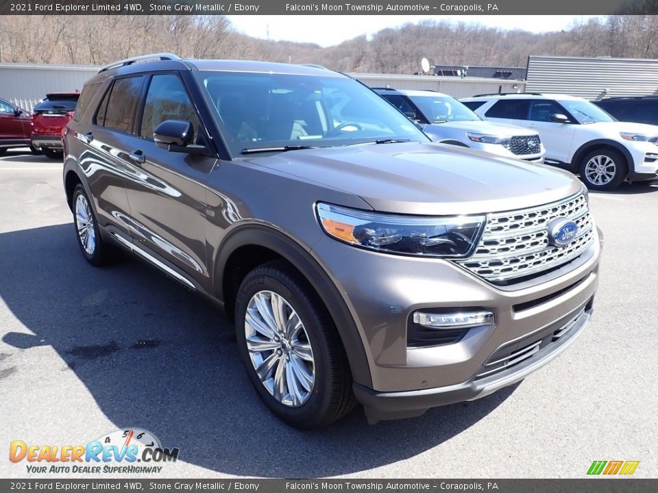 2021 Ford Explorer Limited 4WD Stone Gray Metallic / Ebony Photo #3