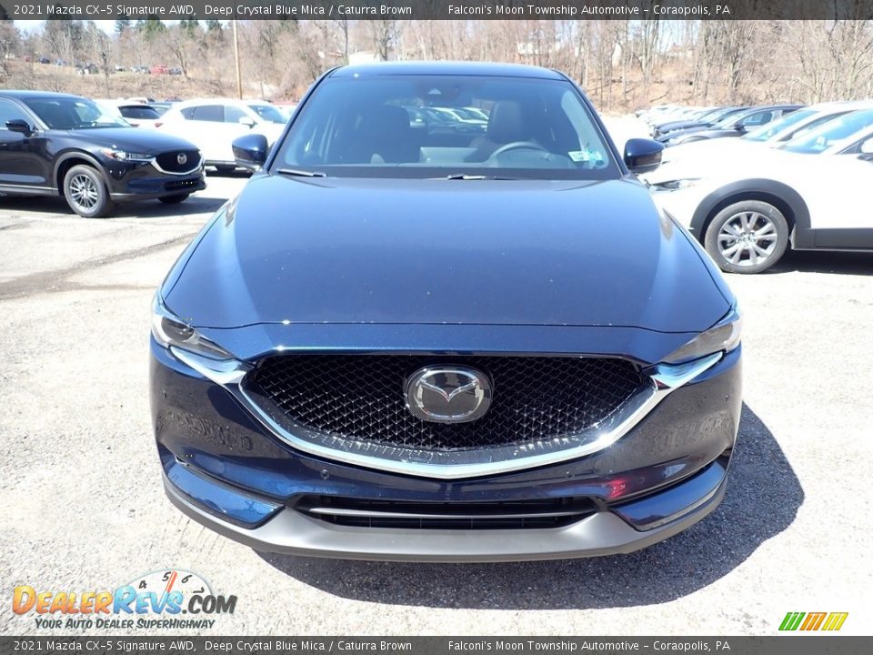 2021 Mazda CX-5 Signature AWD Deep Crystal Blue Mica / Caturra Brown Photo #4