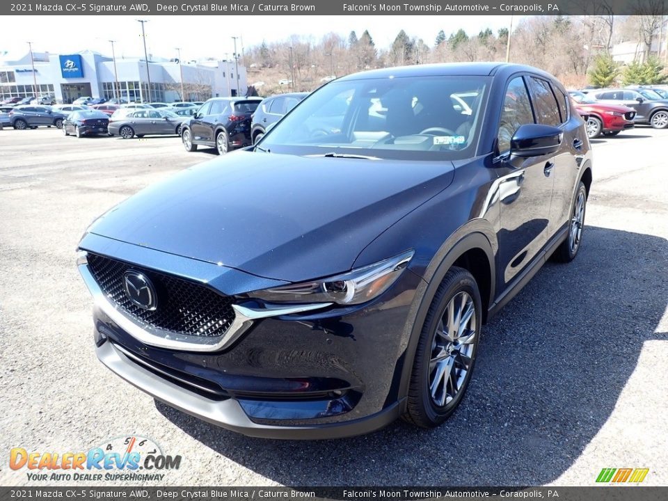 2021 Mazda CX-5 Signature AWD Deep Crystal Blue Mica / Caturra Brown Photo #5