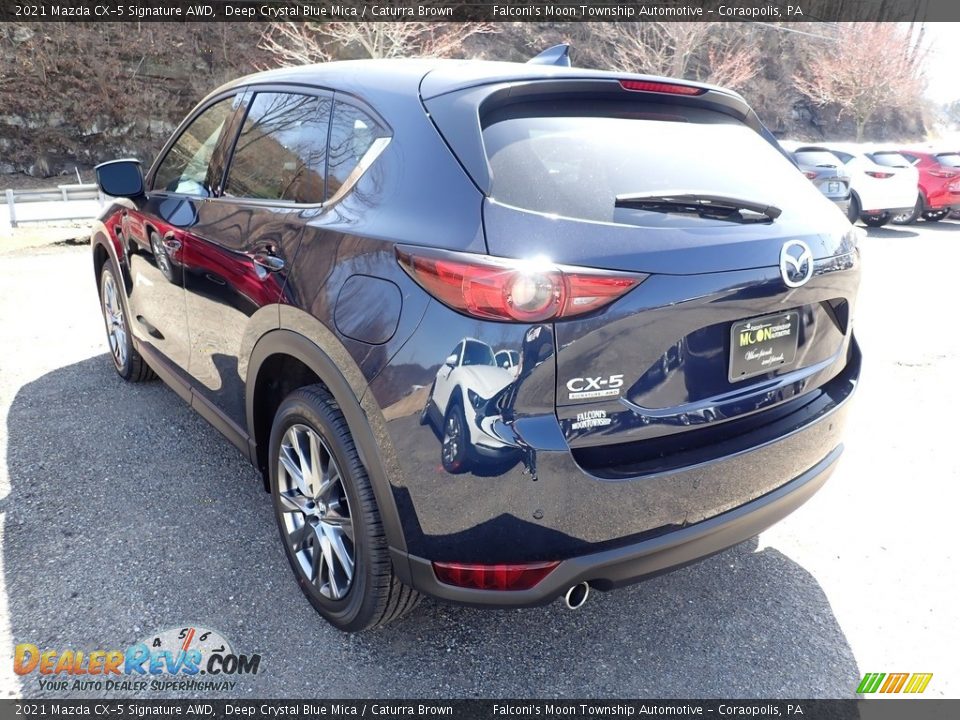 2021 Mazda CX-5 Signature AWD Deep Crystal Blue Mica / Caturra Brown Photo #6