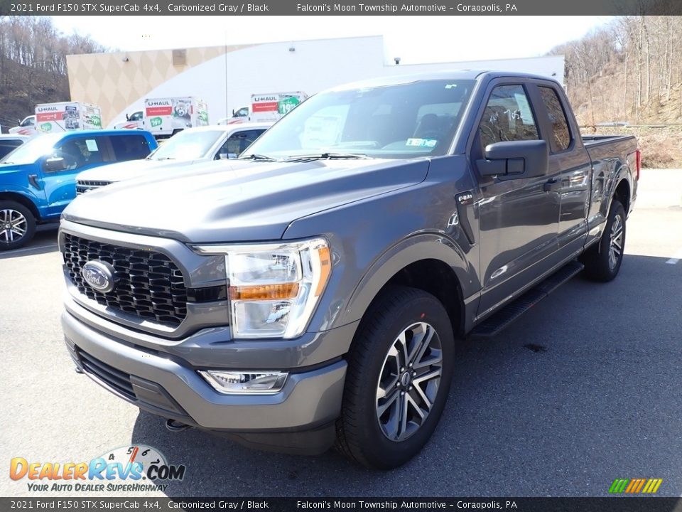 2021 Ford F150 STX SuperCab 4x4 Carbonized Gray / Black Photo #2