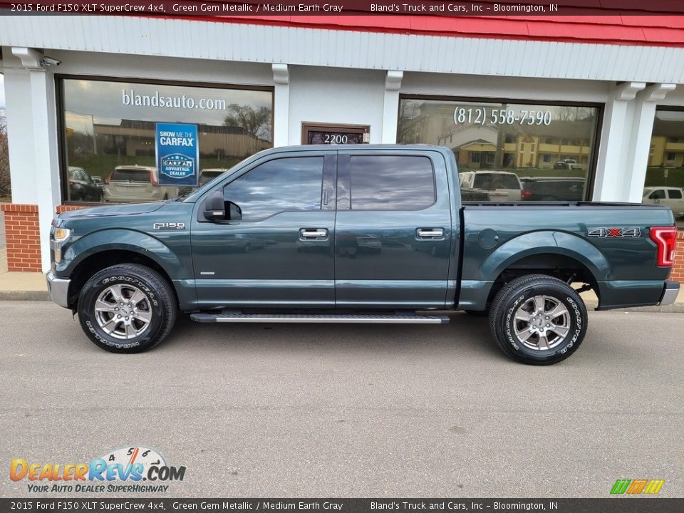 2015 Ford F150 XLT SuperCrew 4x4 Green Gem Metallic / Medium Earth Gray Photo #1