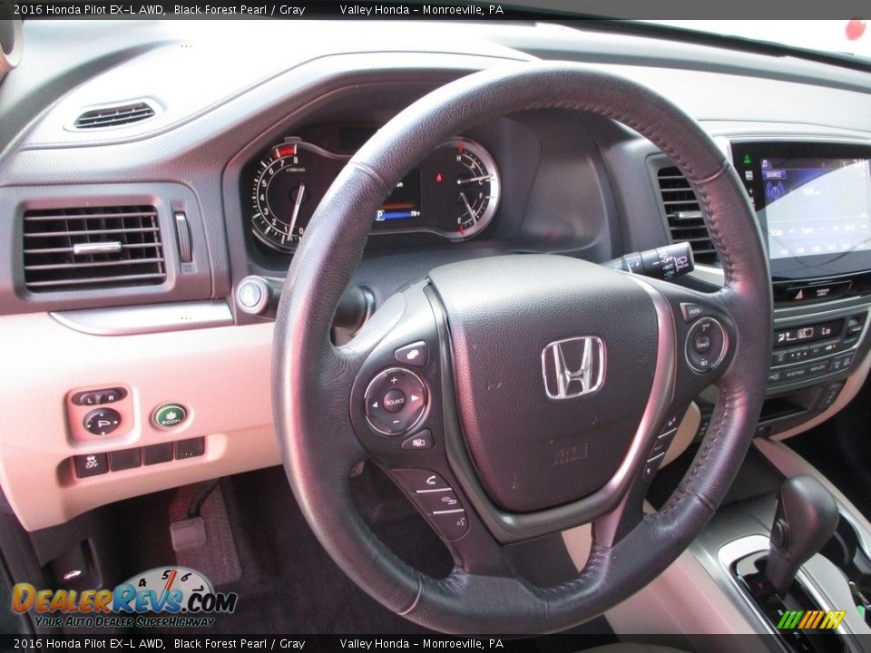 2016 Honda Pilot EX-L AWD Black Forest Pearl / Gray Photo #14
