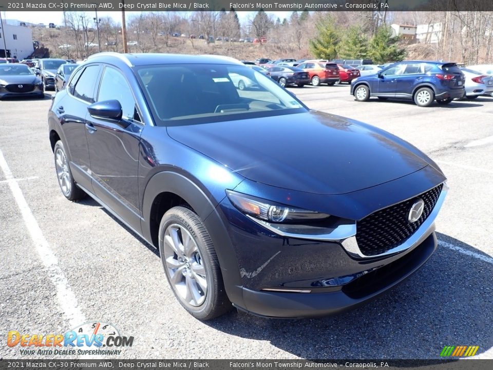 2021 Mazda CX-30 Premium AWD Deep Crystal Blue Mica / Black Photo #3