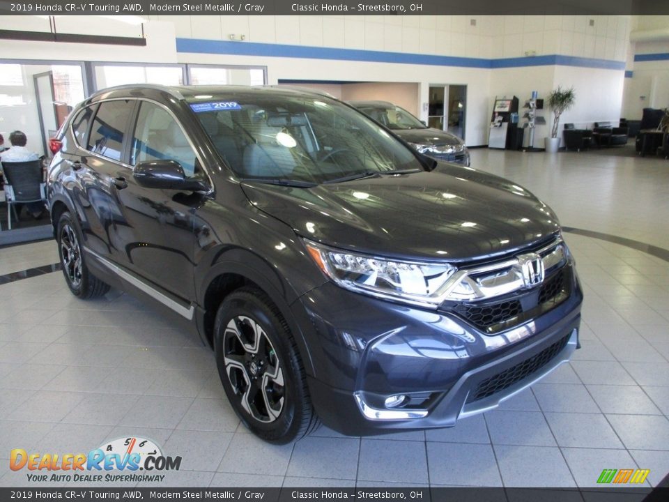 2019 Honda CR-V Touring AWD Modern Steel Metallic / Gray Photo #3