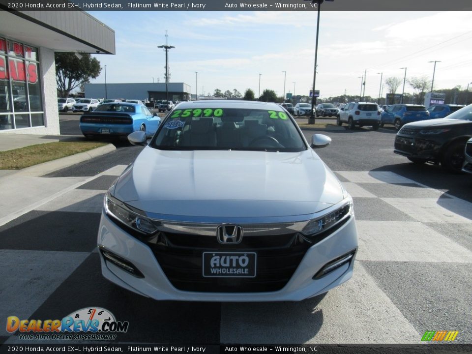2020 Honda Accord EX-L Hybrid Sedan Platinum White Pearl / Ivory Photo #3