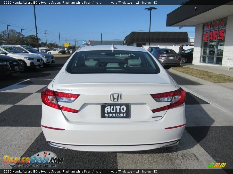 2020 Honda Accord EX-L Hybrid Sedan Platinum White Pearl / Ivory Photo #4